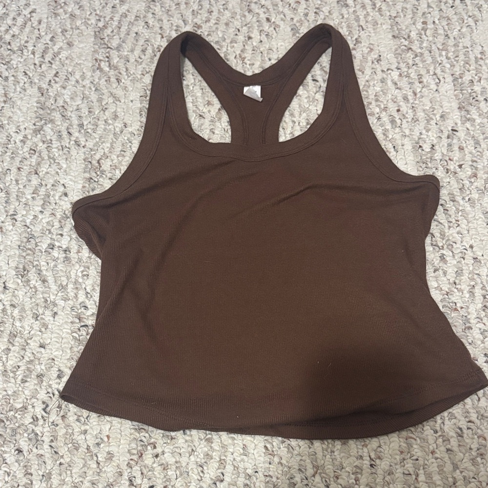Old Navy Chocolate Brown Racerback Tank Top